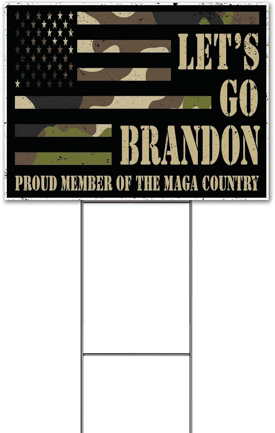 Let's Go Brandon (18' x 24') Yard Sign, Quantity Discounts, Multi-Packs, Includes Metal Step Stake, Bandit, New, Advertising, USA | Election, Political, Republican, Vote