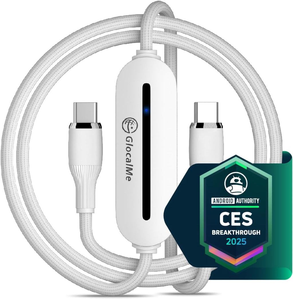 GlocalMe UniCord Charging Cable and Numen Air 5G Hotspot with 30GB US/CA/MX Data 60Days, Portable WiFi Hotspot for Travel