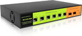 8 Port 10G Unmanaged Ethernet Switch, 6×10G RJ45 + 2×10G SFP+, 160Gbps, Low-Noise Fan, 6KV Surge Protection, Desktop & 19' Rack Mount Plug & Play for NAS, Gaming PC, WiFi 7 Router