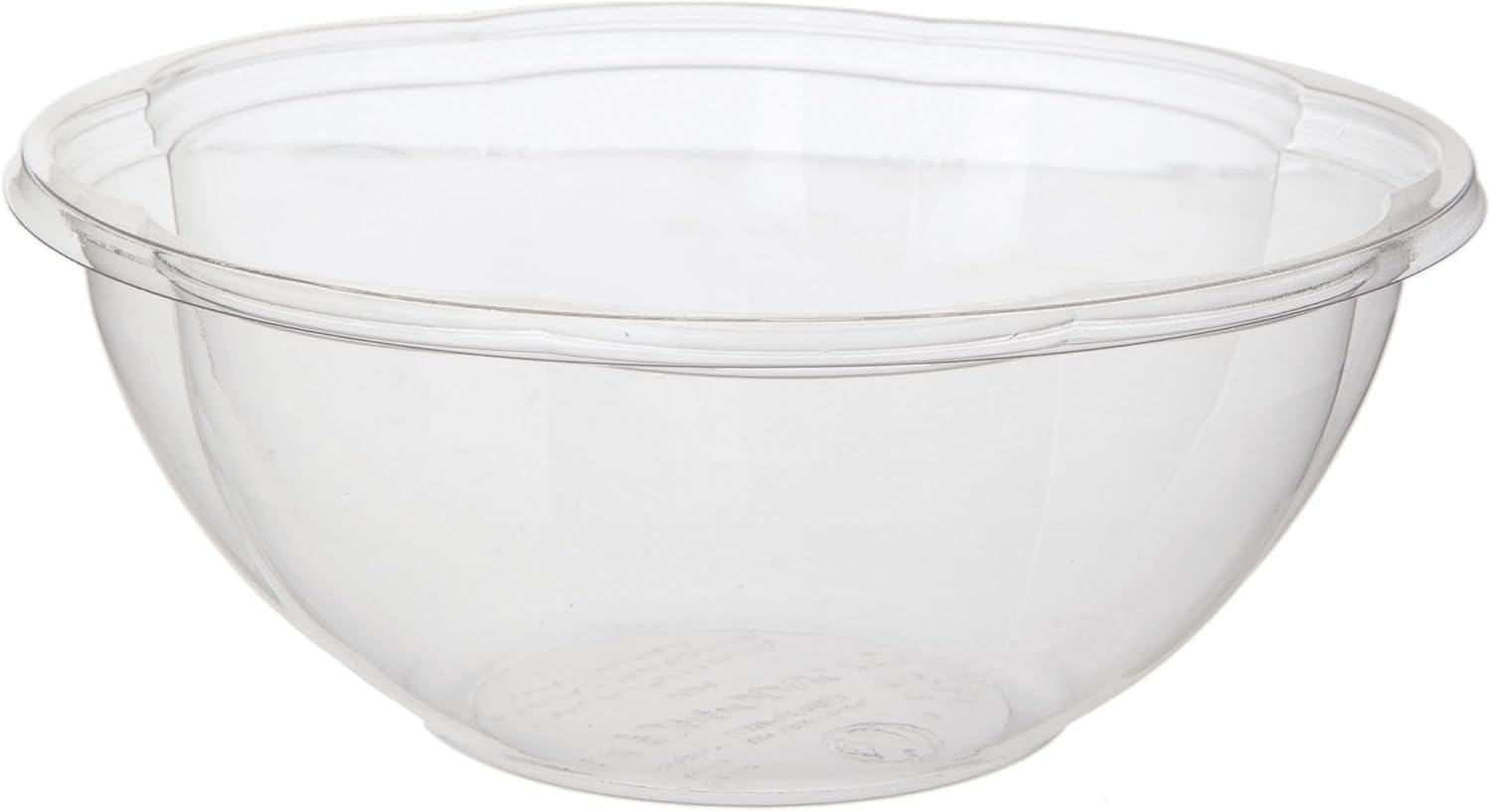 ECO PRODUCTS Compostable Clear PLA Plastic 24oz Salad Bowl No Lid, Case of 300, Disposable Round To Go Cold Food Containers, Lids Sold Separately, Renewable PLA Material Made from Plants, ASTM, BPI