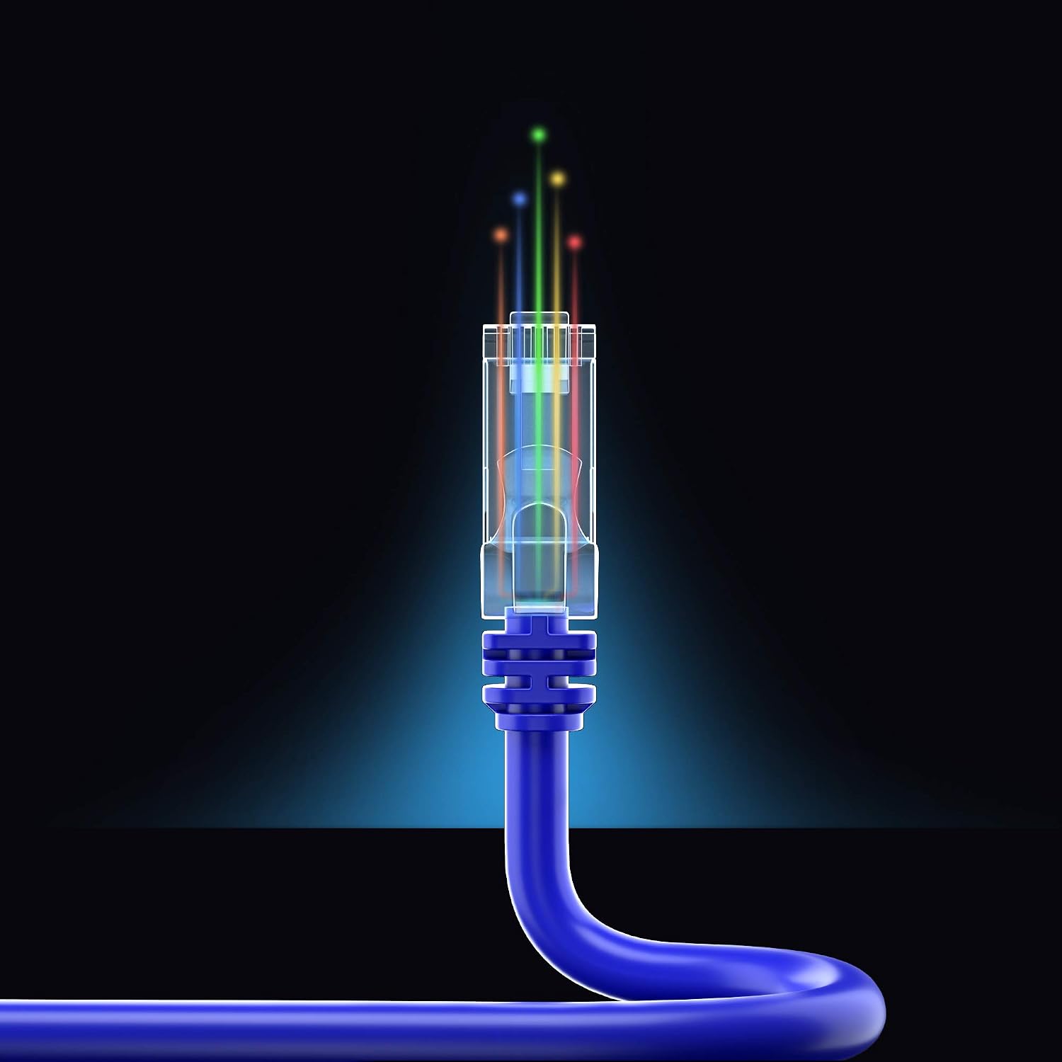 Maximm Cat 6 Ethernet Cable 50 ft (12-Pack) - High-Speed LAN Cable, Internet Cable, Patch Cable, and Network Cable - UTP, 10Gbps, 550MHz Ethernet Cord - Blue