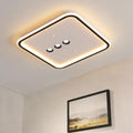 Shine LUEST Square Diamond LED Ceiling Light with 3 Adjustable Spotlights, Dimmable Flush Mount Lighting Fixture, Black & White for Bedroom Living Room Kitchen Hallway