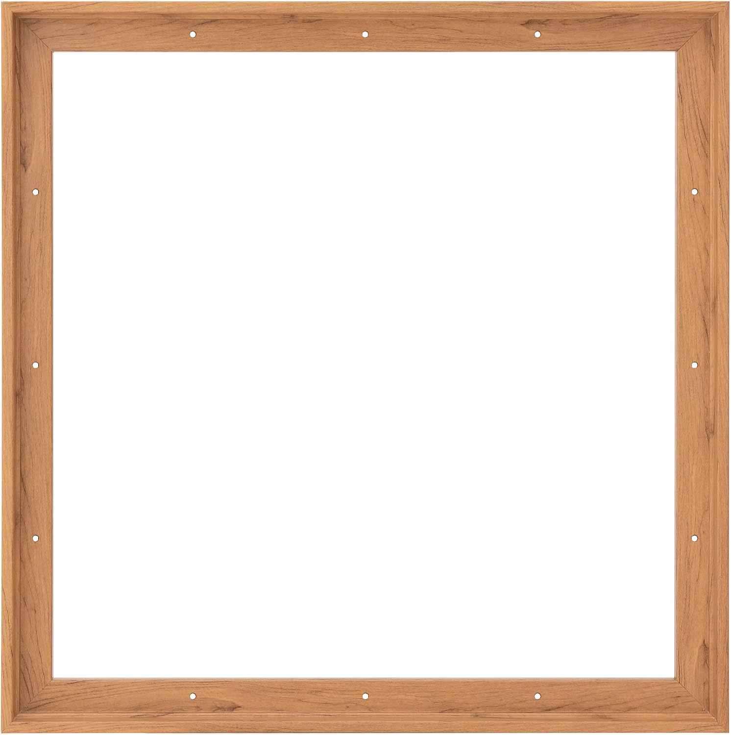 Combo Pack: Floater Frame + 32x32 inch Stretched Canvas for Painting, 1-3/8' Thick Frame + 3/4' Deep Stretched Canvas with 12 oz Primed 100% Cotton Canvas Fabric (Natural Oak, 32 x 32 inch)