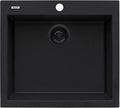 Ruvati 22 x 20 inch epiGranite Drop-in Topmount Granite Composite Quartz Single Bowl Wet Bar Prep Sink - Midnight Black - RVG1022BK