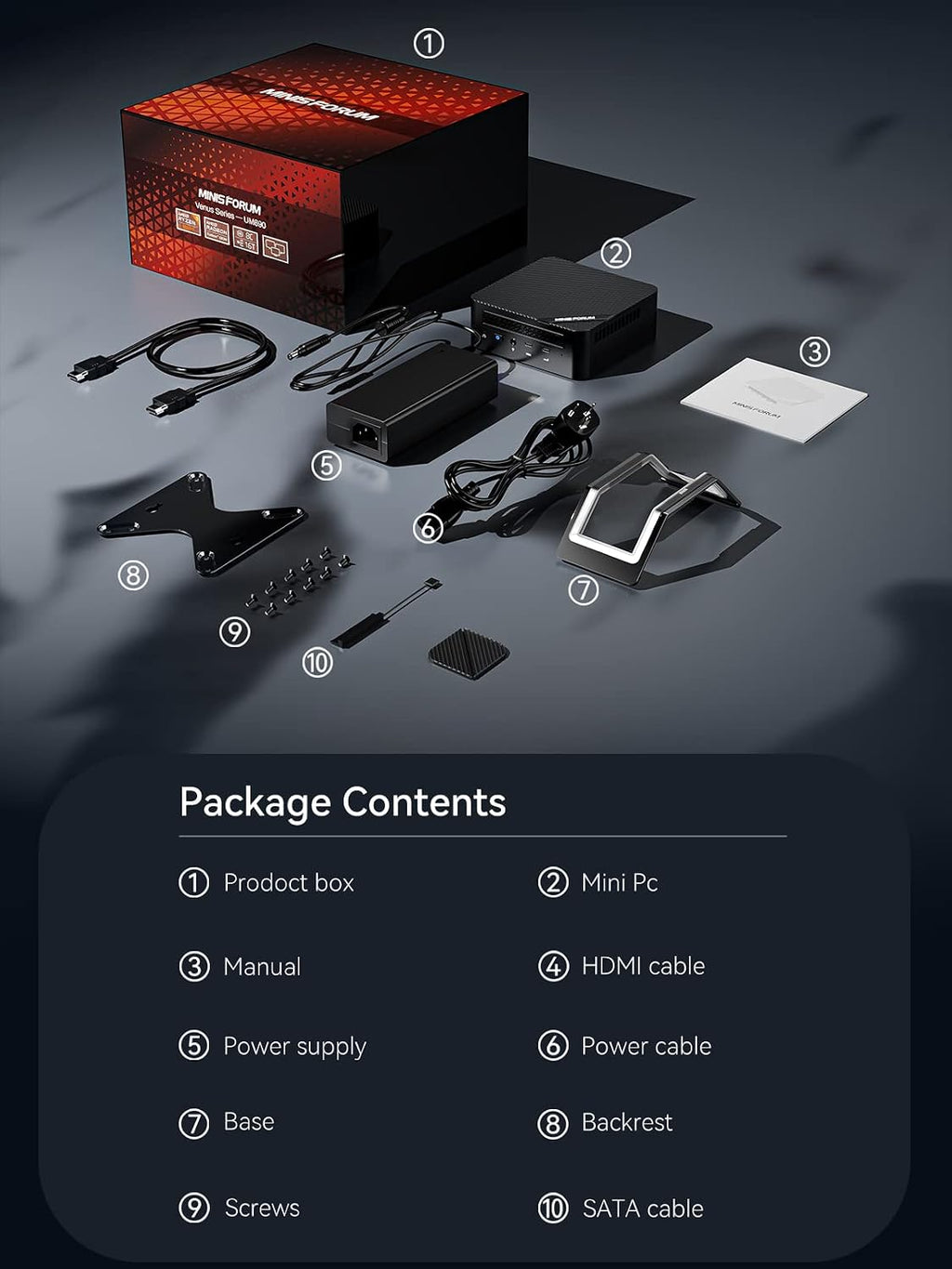 MINISFORUM Venus Series UM773 Lite Mini PC AMD Ryzen 7 7735HS Desktop Computer, DDR5-4800 32GB 512GB PCIe4.0 SSD, 2.5Gbps LAN, 2X4K HDMI, 1X8K USB4 Output, Radeon 680M Graphics Micro PC