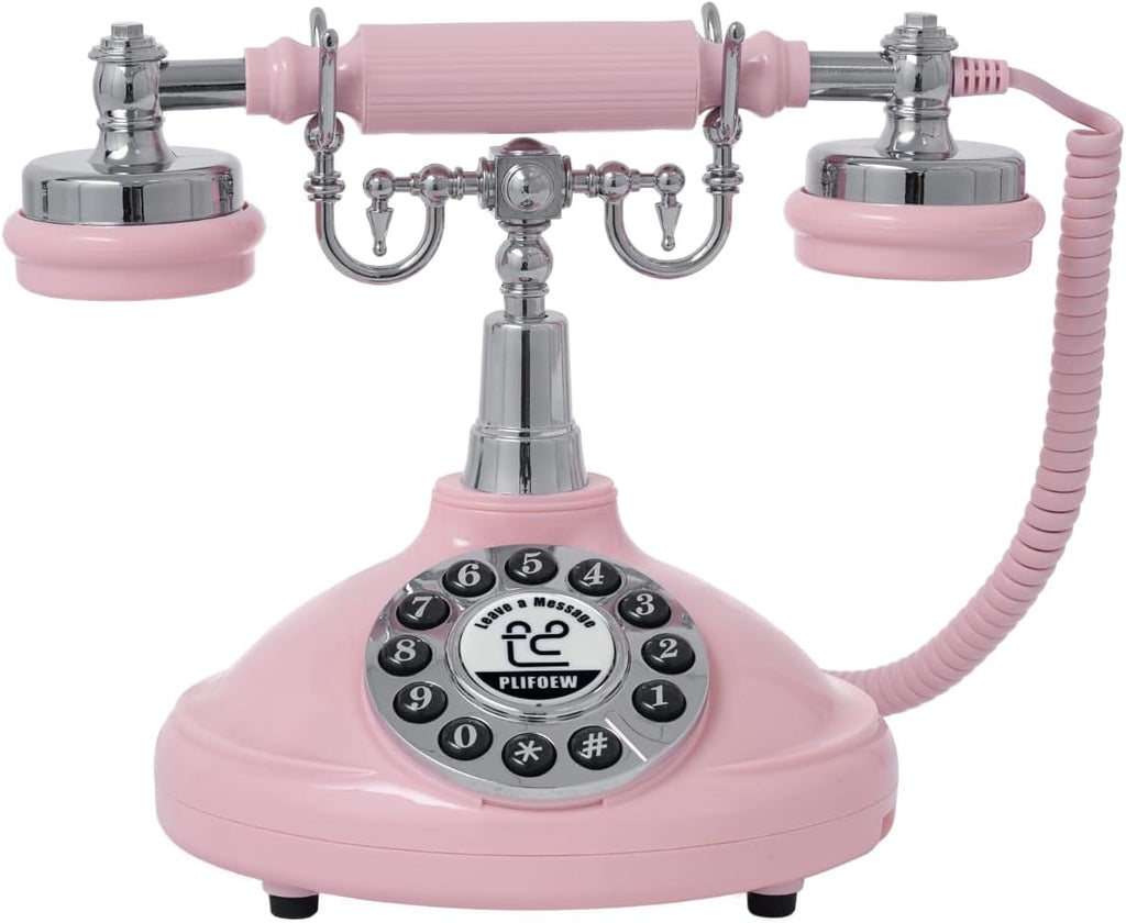 Audio Guest Book Wedding Phone,Audio Guestbook Phone Vintage Style Audio Message Voicemail for Graduation Retirement Party Birthdays Baby Shower Special Occasions (Pink)