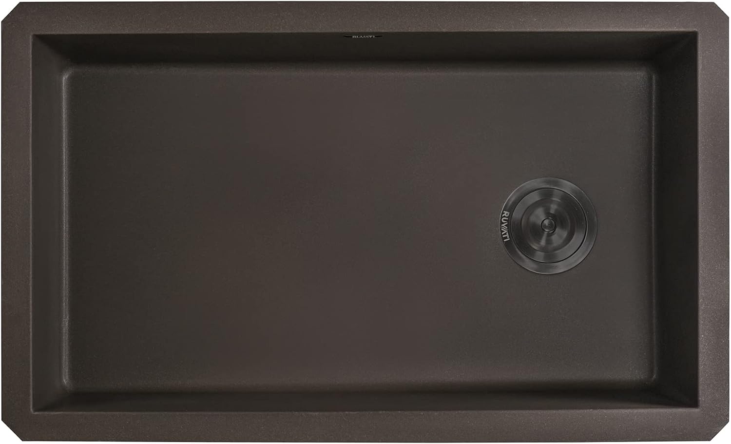 Ruvati 32 x 19 inch epiGranite Undermount Granite Composite Quartz Single Bowl Kitchen Sink - Espresso Brown - RVG2033ES