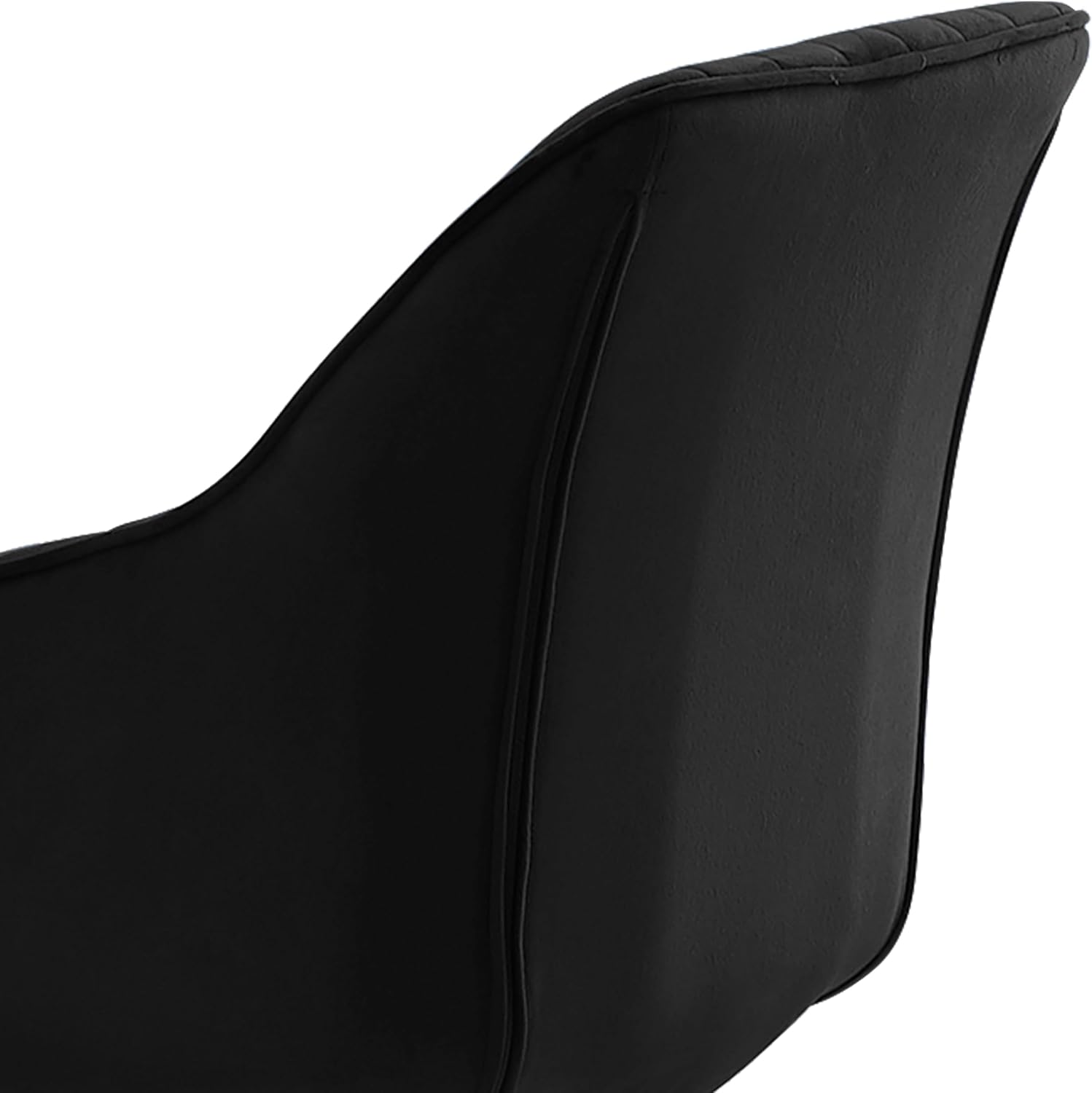 Volans Modern Desk Chair No Wheels, Upholstered Swivel Accent Chairs with Gold Plated Legs, Velvet Office Chair for Home Office Bedroom, Black