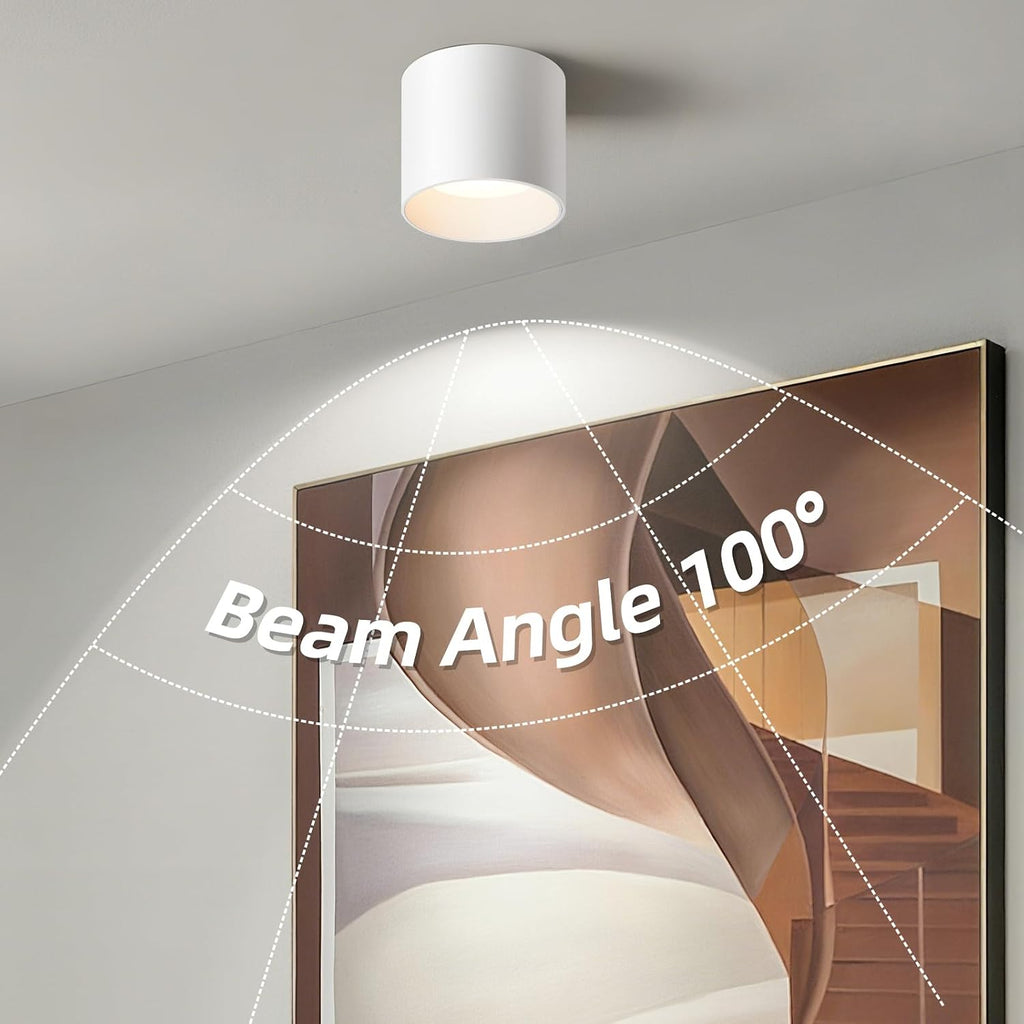 OKELI White Flush Mount Ceiling Light Fixtures for Hallway Entryway, 20W 1800LM 3000K-6000K Dimmable Close to Ceiling-Lighting, Modern LED Cylinder Ceiling-Lamps for Dining Room Living Room, 3Pack