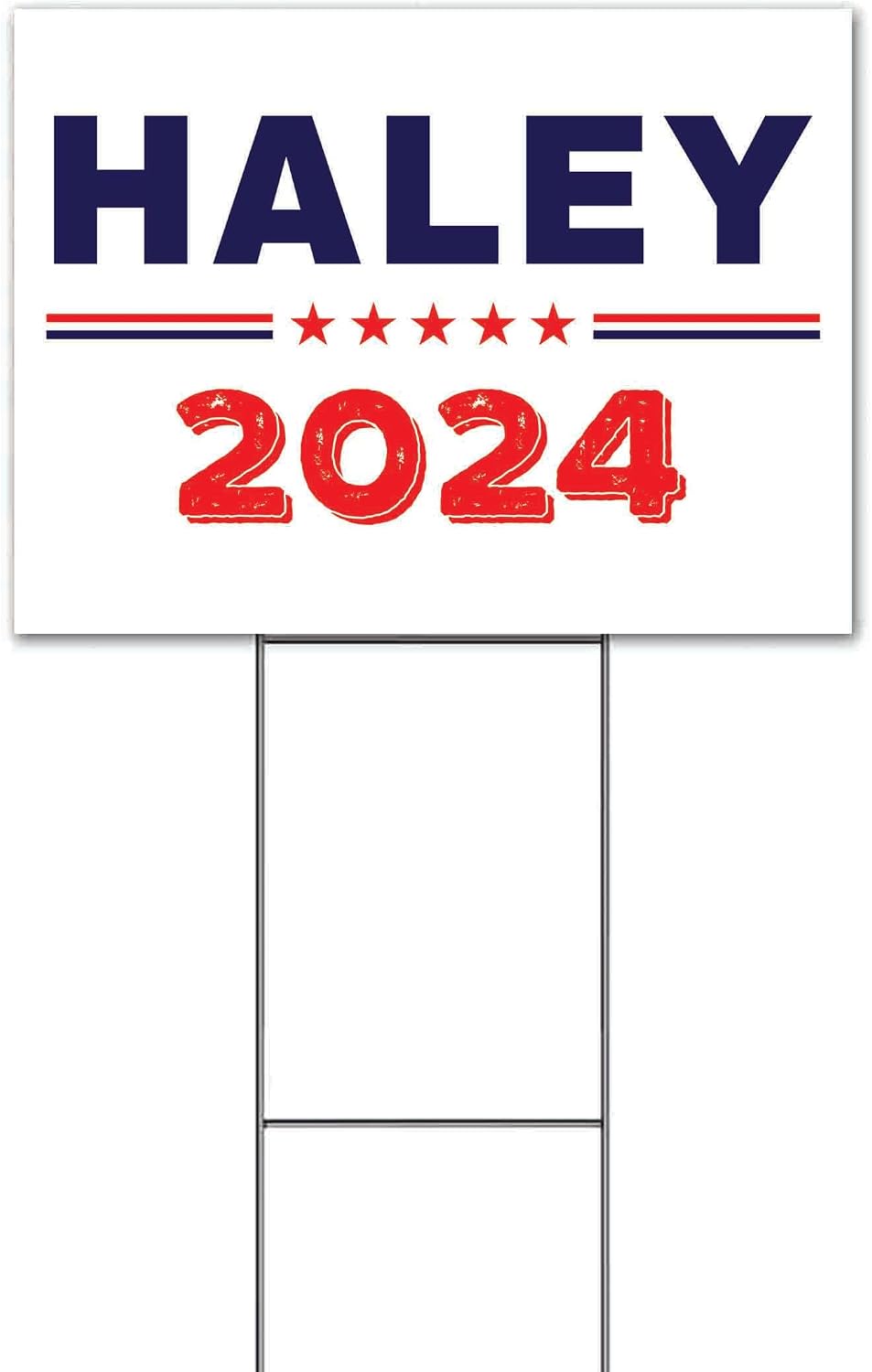 Haley 2024 (18' x 24') Yard Sign, Quantity Discounts, Multi-Packs, Includes Metal Step Stake, Bandit, New, Advertising, USA | Election, Political, Republican, Vote