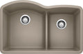 BLANCO, Truffle 441596 DIAMOND SILGRANIT 60/40 Double Bowl with Low Divide Undermount Kitchen Sink, 32' X 21'