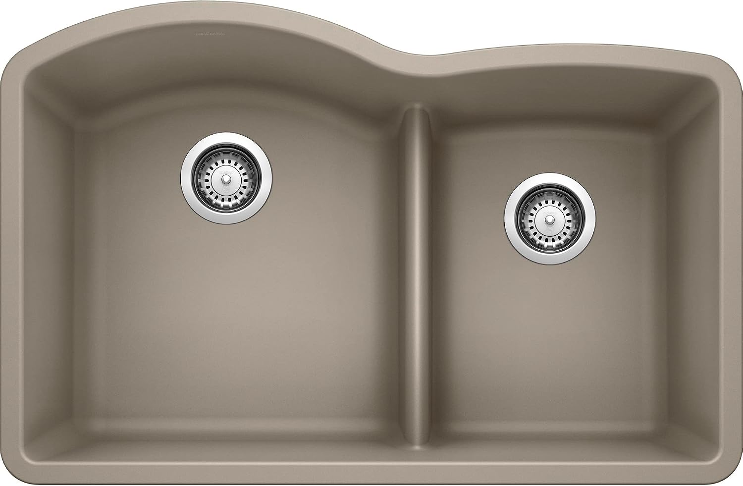 BLANCO, Truffle 441596 DIAMOND SILGRANIT 60/40 Double Bowl with Low Divide Undermount Kitchen Sink, 32' X 21'