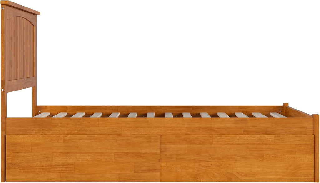 AFI, Nantucket Full Platform Bed with Footboard & Storage Drawers, Light Toffee