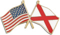 PinMart USA Crossed Friendship American Flag Pin – Gold-Colored Plated Enamel – Clutch Back – Ideal for Events, Awards, Gifts – Durable, Individually Bagged