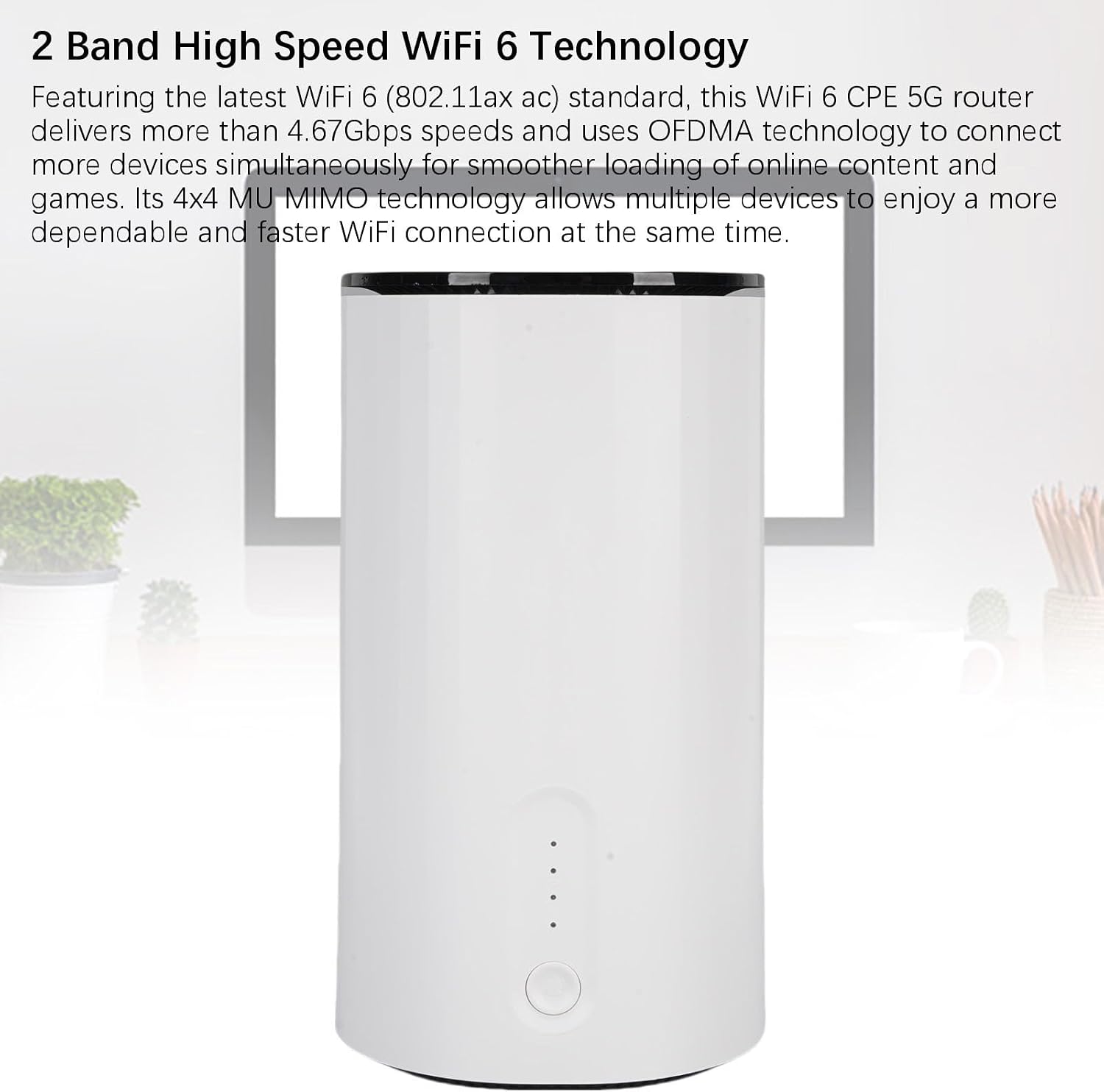 Double Band WiFi 6 Route, 4.67Gbps High Speed Dual Band Wireless Internet Router with 2 SIM Card Slots, 2.5G WAN Port for Home Gaming Streaming (US Plug)