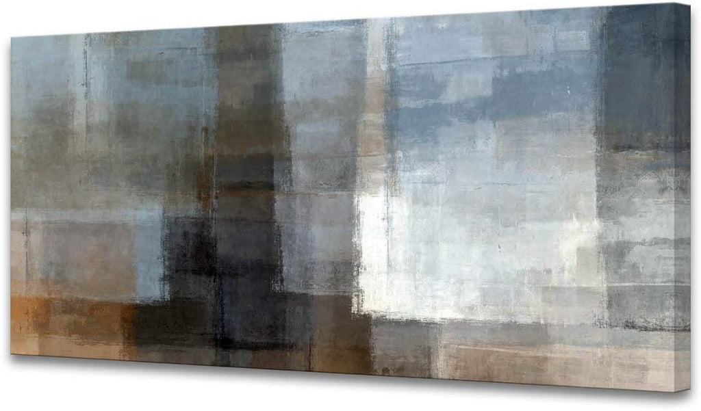 Muolunna A62275 Canvas Prints Abstract Wall Art Print Paintings Grey and Brown Home Decor Stretched and Framed Ready to Hang for Living Room Bedroom and Office Home Kitchen Artwork 30x60inch