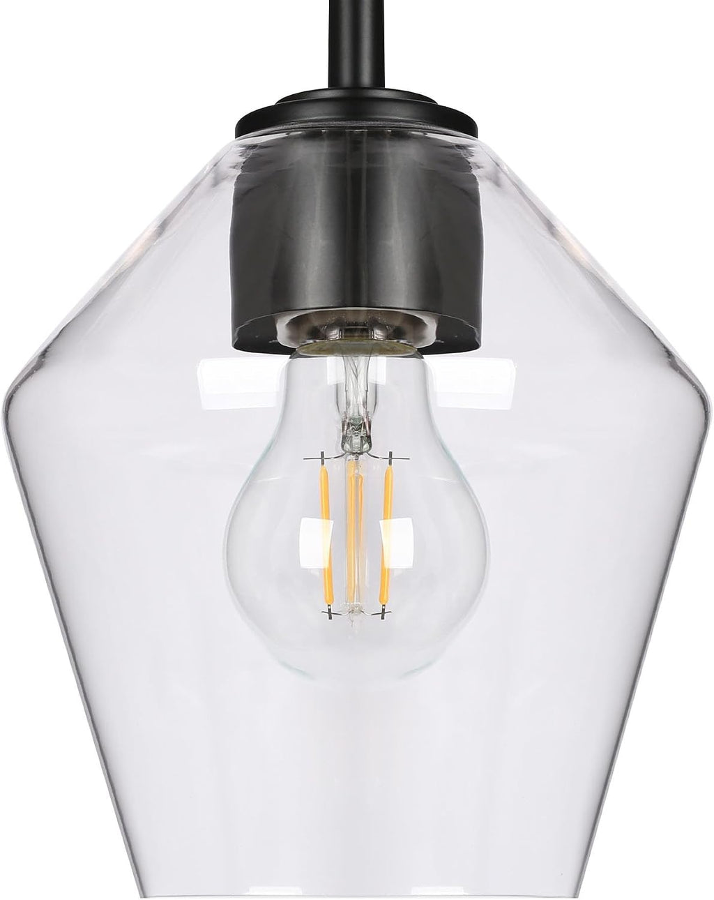 KSANA Bathroom Light Fixture, Modern Black Vanity Lights Over Mirror 3 Light Bathroom Lighting with Clear Glass