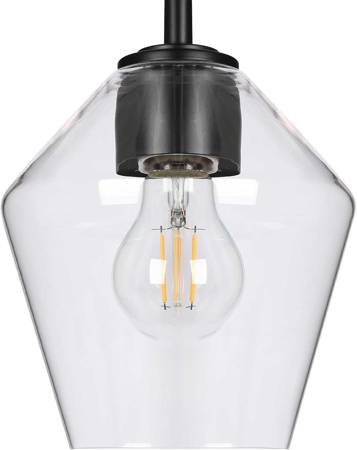 KSANA Bathroom Light Fixture, Modern Black Vanity Lights Over Mirror 3 Light Bathroom Lighting with Clear Glass