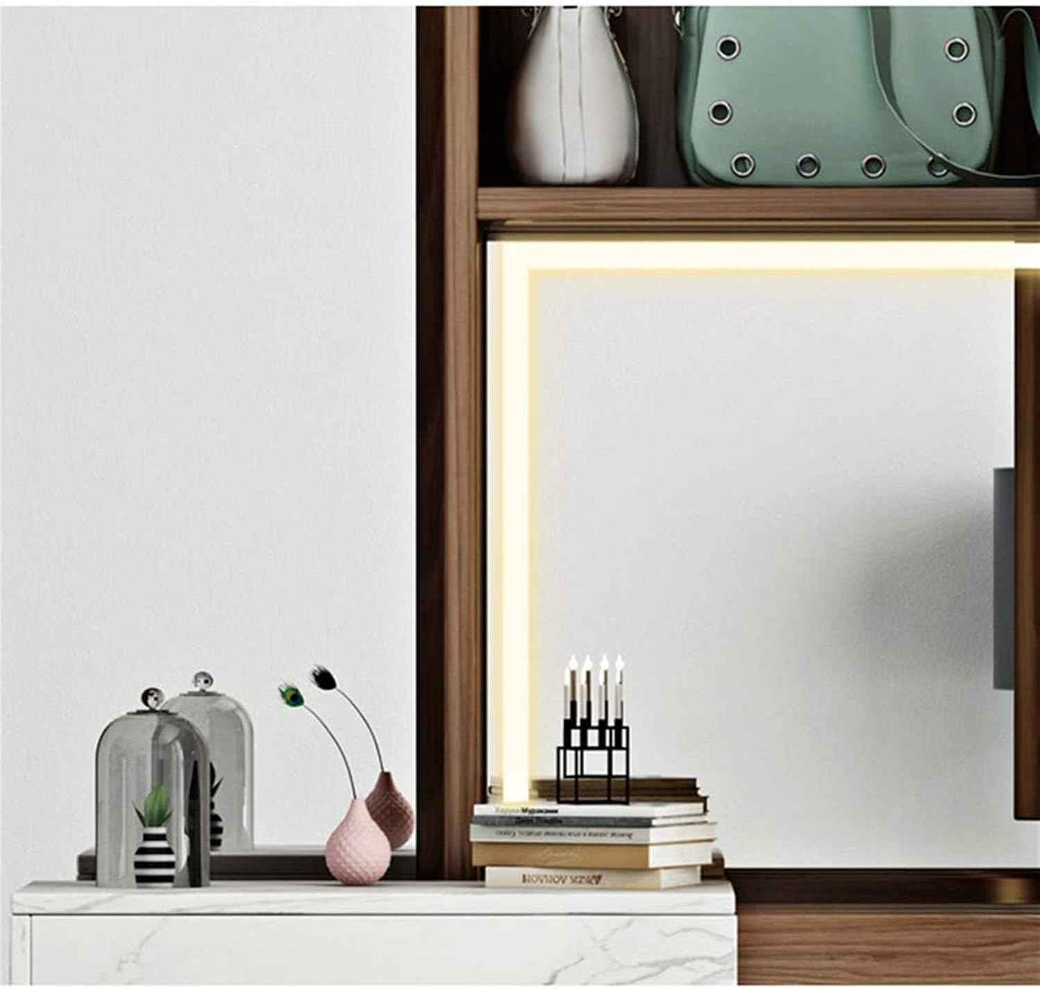 Vanity Table Set|Modern Minimalist Dressing Table | with lockers | Full-Length Mirror | Bedroom Dressing Table | Large Capacity Storage Function