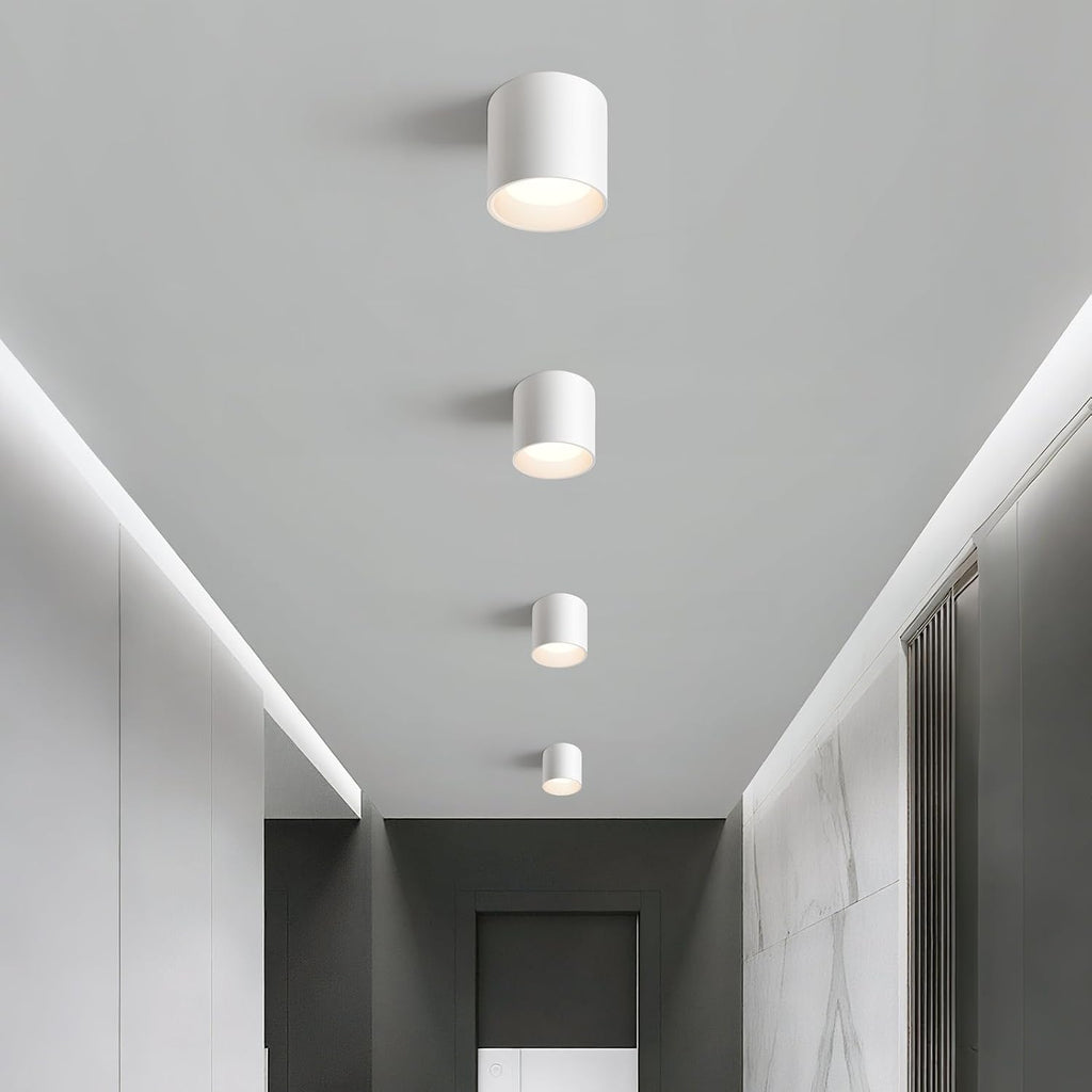 OKELI White Flush Mount Ceiling Light Fixtures for Hallway Entryway, 20W 1800LM 3000K-6000K Dimmable Close to Ceiling-Lighting, Modern LED Cylinder Ceiling-Lamps for Dining Room Living Room, 3Pack