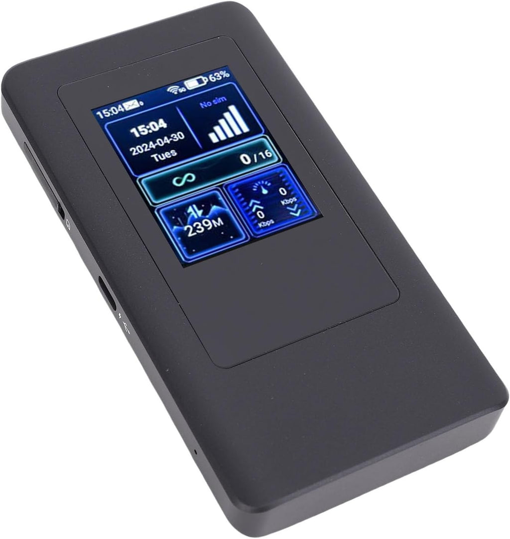 5G Router, 1200Mbps Dual Band Mobile Hotspot with LCD Screen and SIM Card Slot, Portable Travel Router for Home and Travel Supporting 16 Devices