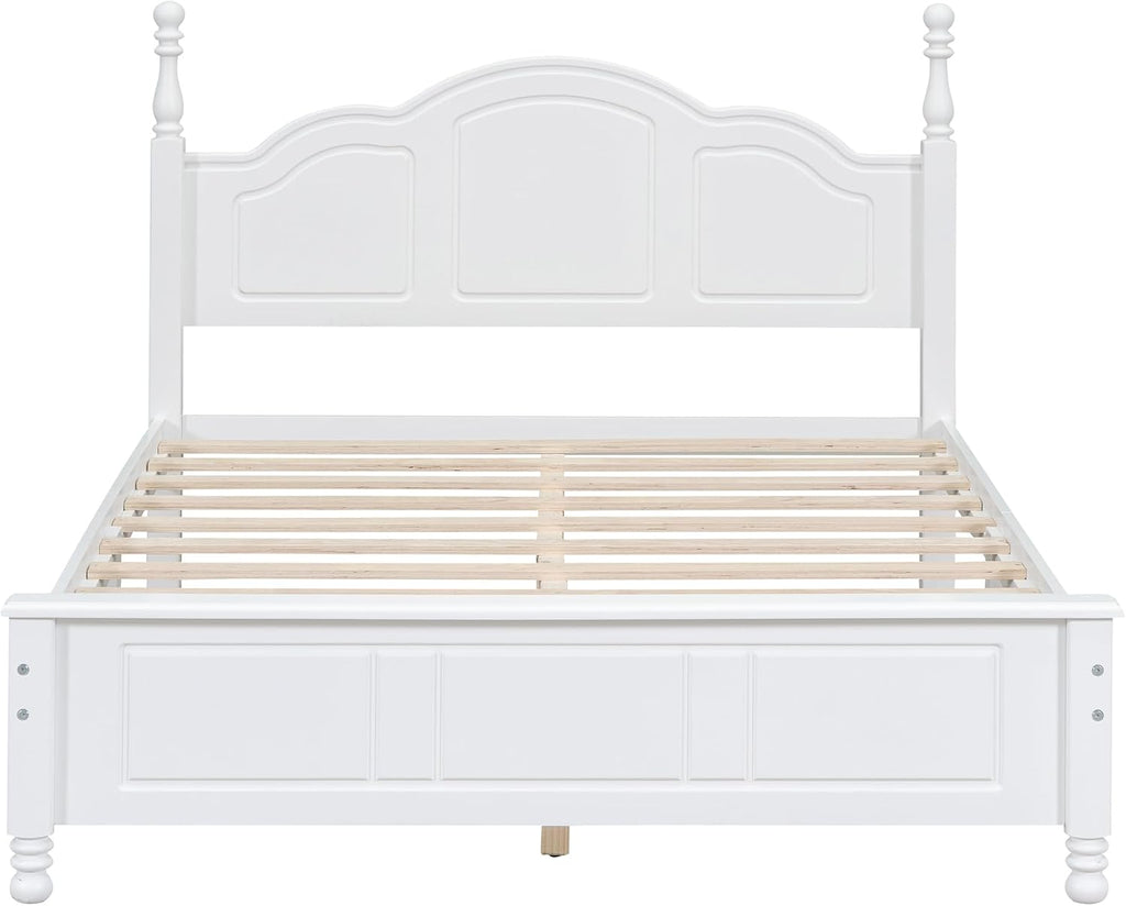 RuiSiSi 3 Piece Full Bedroom Set, 3 Pieces Bedroom Sets Full Size Wood Platform Bed and 2 Nightstands, 3 Piece Wood Bedroom Furniture Set, White
