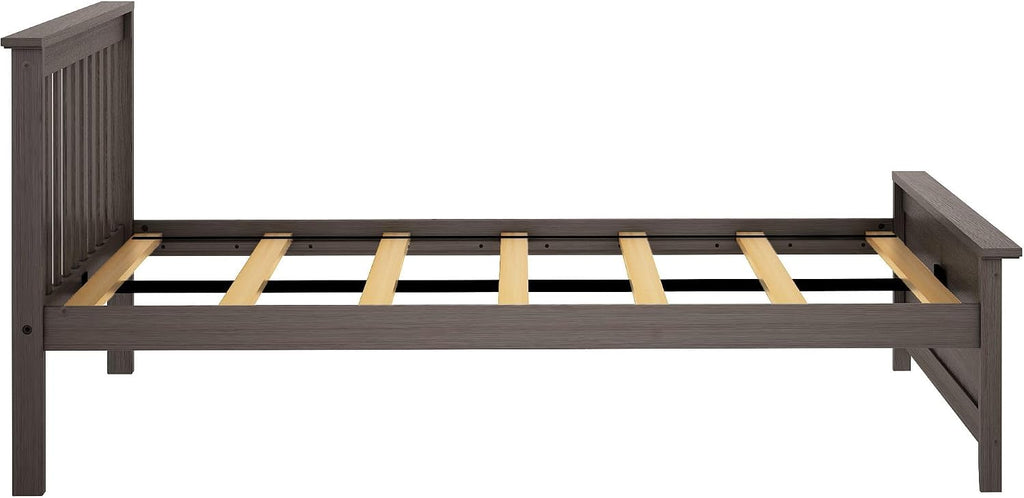 Plank+Beam Solid Wood Full Bed Frame, Platform Bed with Headboard, Clay
