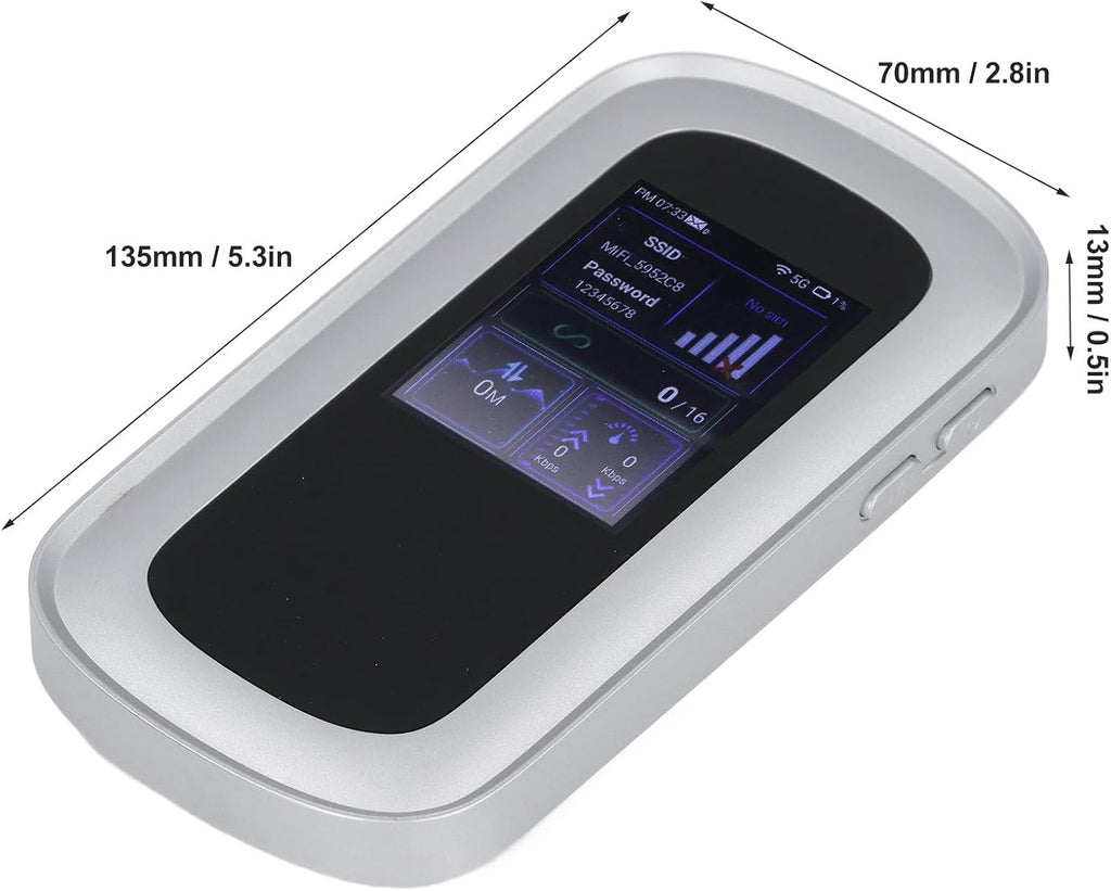 Semme 5G WiFi 6 Mobile Hotspot Router with SIM Card Slot 4000mAh Battery Support 16 Devices Portable WiFi Adapter for Phone Tablet