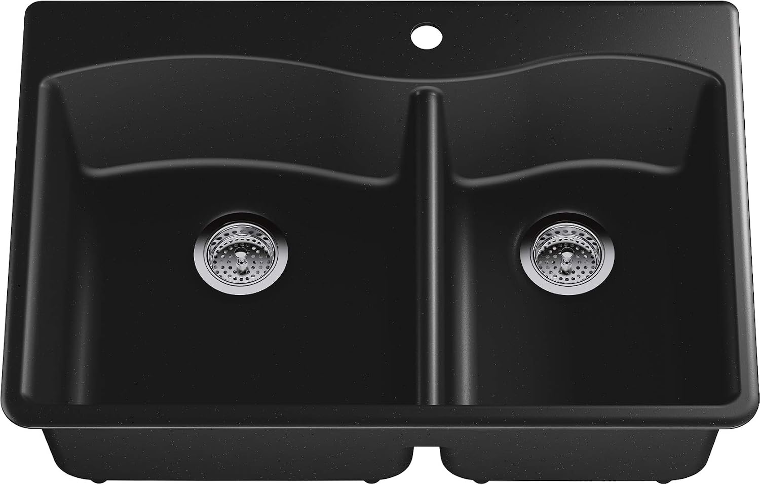 Kohler 28002-1-CM1 Kennon® 33' top-/undermount double-bowl kitchen sink, Matte Black