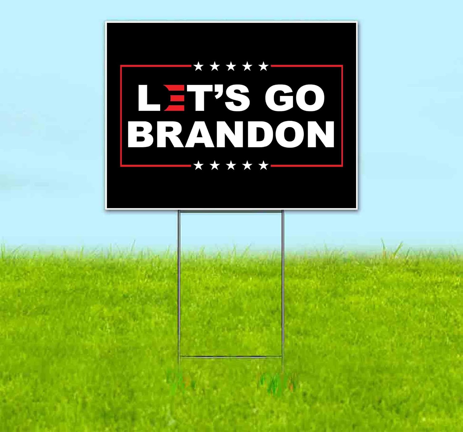 Let's Go Brandon (18' x 24') Yard Sign, Quantity Discounts, Multi-Packs, Includes Metal Step Stake, Bandit, Lawn Sign, Advertising, USA |Trump, Biden, Political, MAGA, Republican, Election