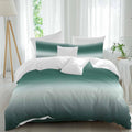 Prime Leader Gradient Green Duvet Cover Set Queen Size 4 Pieces Modern Minimalist Black Green Ocean Beach Bedding Set with Zipper Closure, 1 Comforter Cover 90x92 Inches 1 Flat Sheet & 2 Pillow Cases