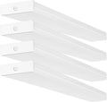hykolity 4 Pack 4FT 5.7' W LED Wraparound Light 40W Shop Lights for Garage, 2-Lamp 32W Fluorescent Equivalent, 4400lm 4000K, Hardwired, Flushmount Office Ceiling Light Fixture, ETL Listed