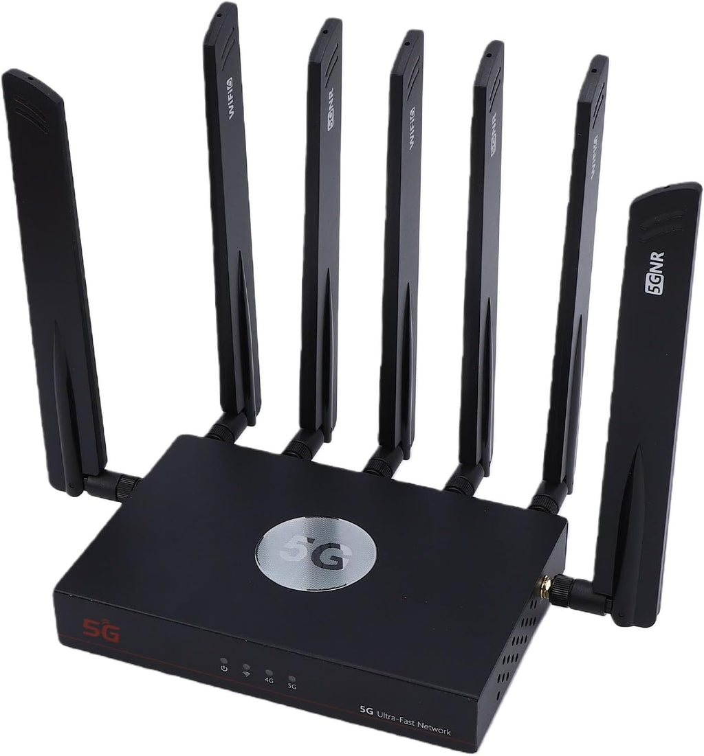 Yunseity WiFi 6 5G Router Dual SIM Cellular Gigabit Ethernet Router with Gigabit WAN LAN Ports for 4K Streaming and 100+ Devices Connectivity (US Plug)