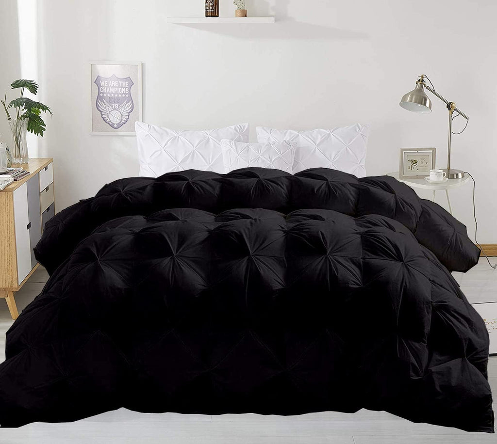 Super Soft 1000-TC All Season Down Alternative Comforter & 2pc Pillow Shams Super King (98' x 108') Inches Decorative Pintuck Comforter 100% Egyptian Cotton 600-GSM Fill & 8-Corner Tabs