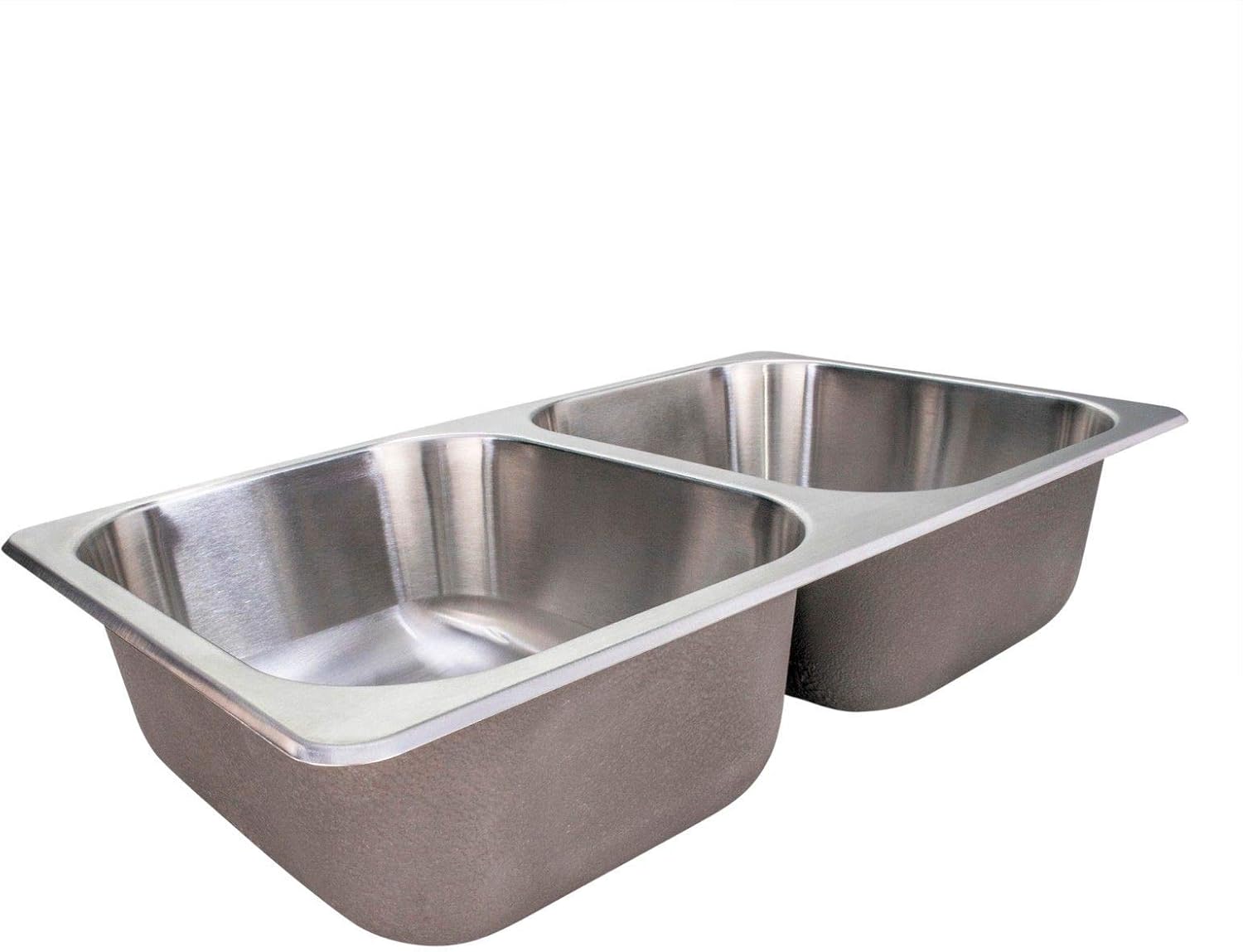 RecPro RV Double Bowl Kitchen Sink | 27' x 16 x 7' | Stainless Steel (With Strainers)