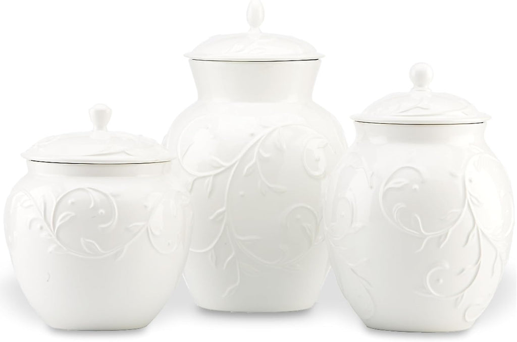 Lenox 826014 Opal Innocence Carved 3-Piece Canister Set