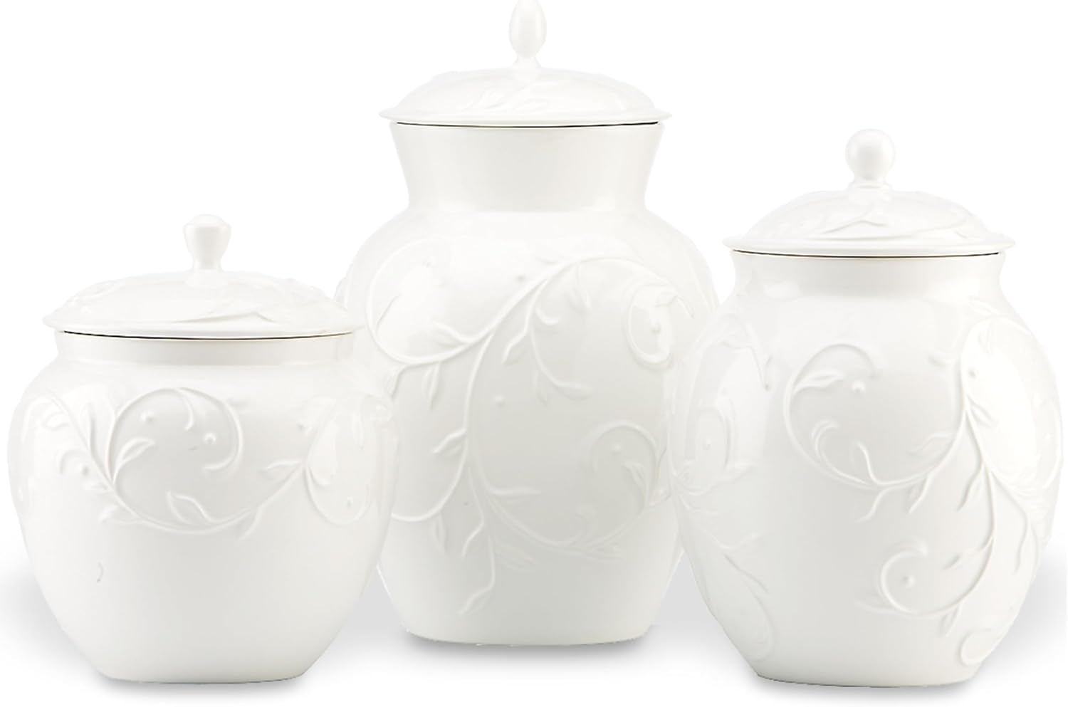 Lenox 826014 Opal Innocence Carved 3-Piece Canister Set