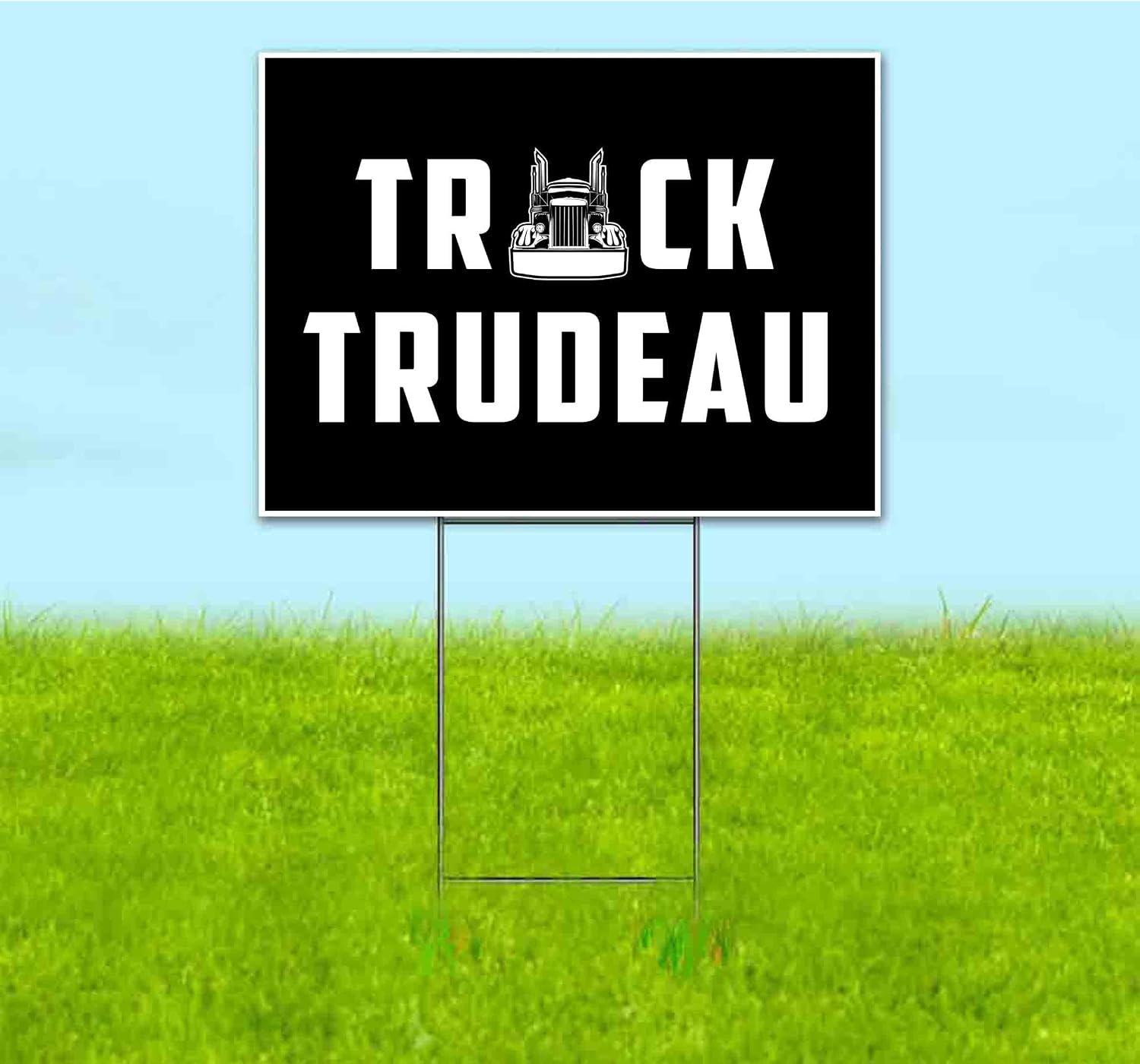 Truck Trudeau (18' x 24') Yard Sign, Quantity Discounts, Multi-Packs, Includes Metal Step Stake, Bandit, Lawn Sign, Advertising, USA | Trump, Republican, Political, Politics, Truck