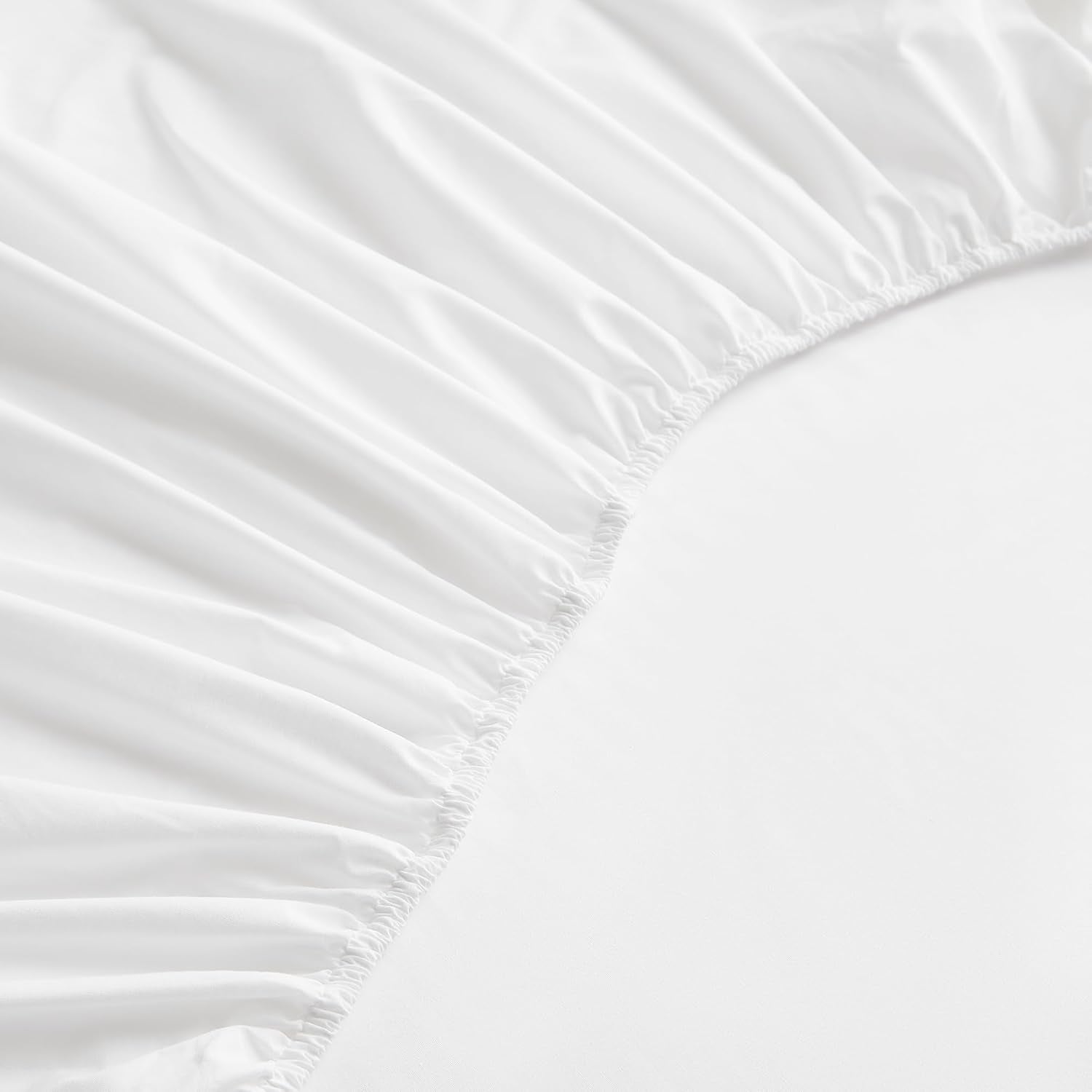 Lush Decor Coastal Chic Scalloped Edge Cotton Sheet Set 4 Piece Set Queen Neutral - White Sheets - Scallop Trim - Bed Sheets - Coastal Decor