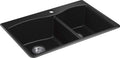 Kohler 28002-1-CM1 Kennon® 33' top-/undermount double-bowl kitchen sink, Matte Black