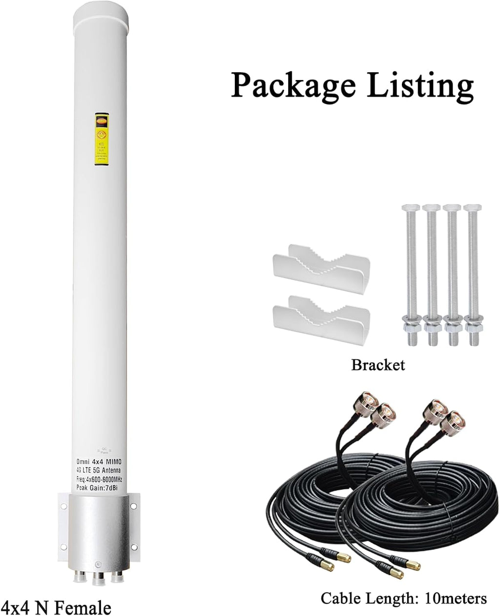Omni-Directional 4x4 MIMO Antenna t-Mobile, Outdoor 4G LTE 5G Cellular Antenna with 2 Dual 10 Meter Cable for Router & Gateways Home Internet
