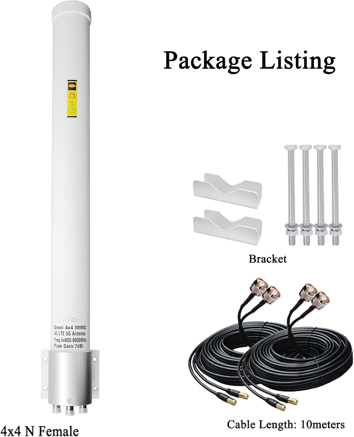 Omni-Directional 4x4 MIMO Antenna t-Mobile, Outdoor 4G LTE 5G Cellular Antenna with 2 Dual 10 Meter Cable for Router & Gateways Home Internet