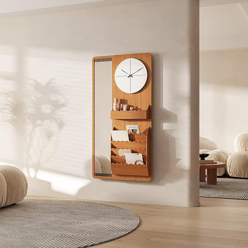UNNS Wall-Mounted Sliding Dressing Mirror and Dressing Table Integrated, Bedroom Full-Length Mirror with Storage Bracket (Color : A, Size : 120CM)