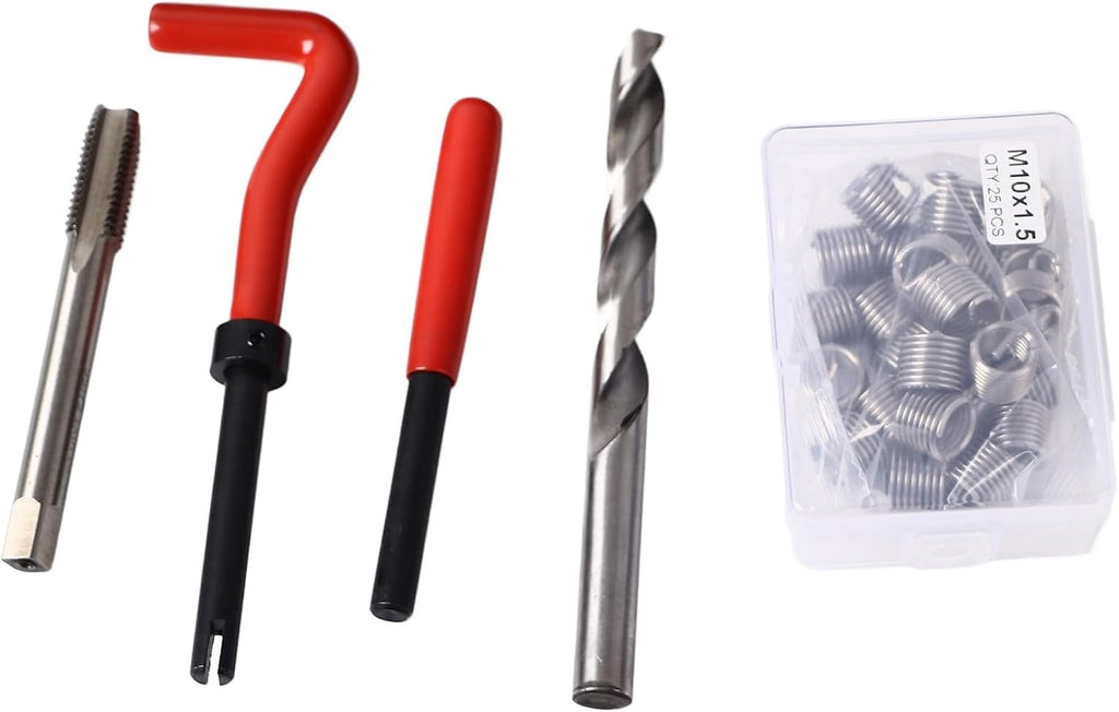 Thread Insert Tapping Tool, 261 Pcs Metal Frame Twist Drill Bit Screw Thread Repair Kit Labor Saving Uniform Force for Components