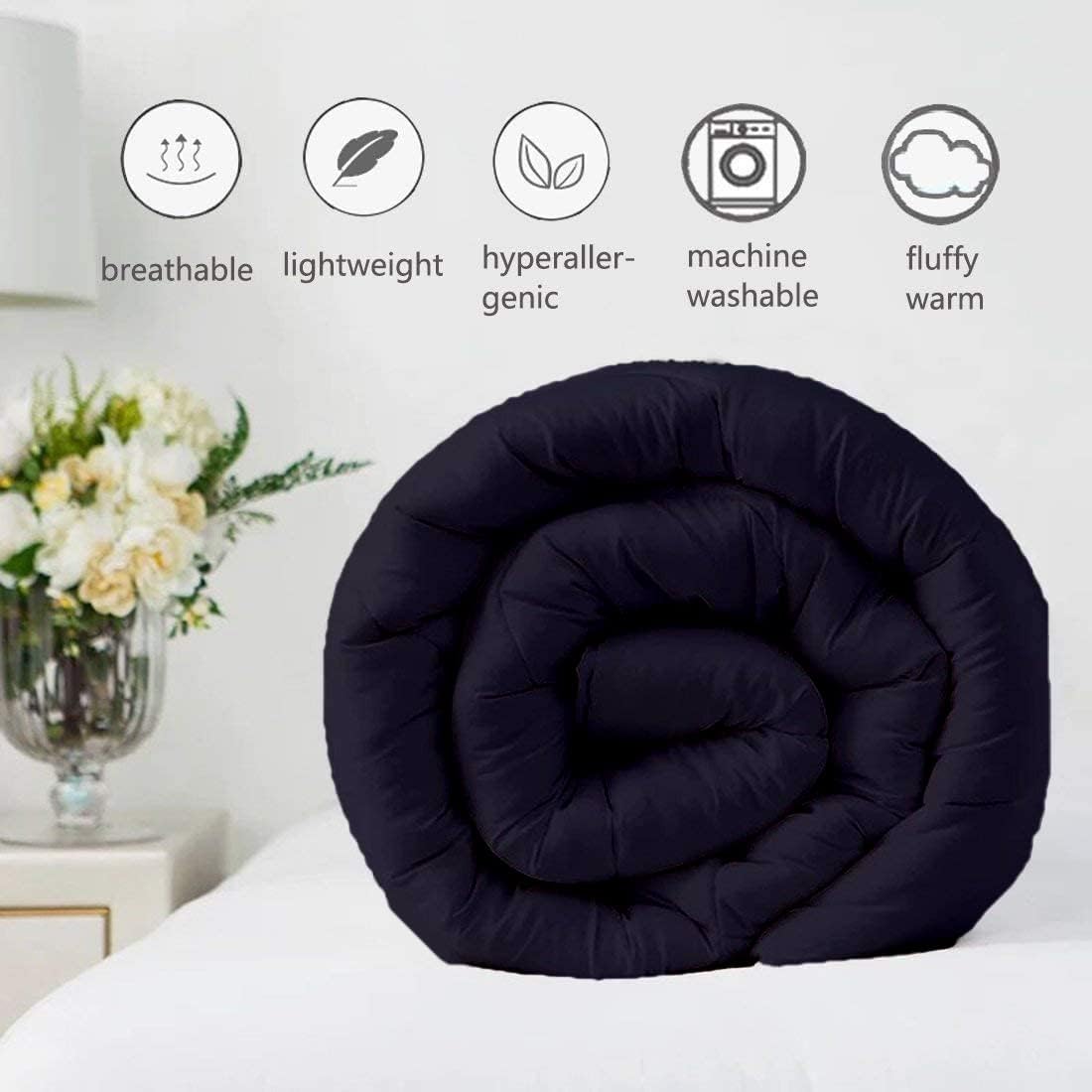 Super Soft 1000-TC All Season Down Alternative Comforter & 2pc Pillow Shams Super King (98' x 108') Inches Decorative Pintuck Comforter 100% Egyptian Cotton 600-GSM Fill & 8-Corner Tabs