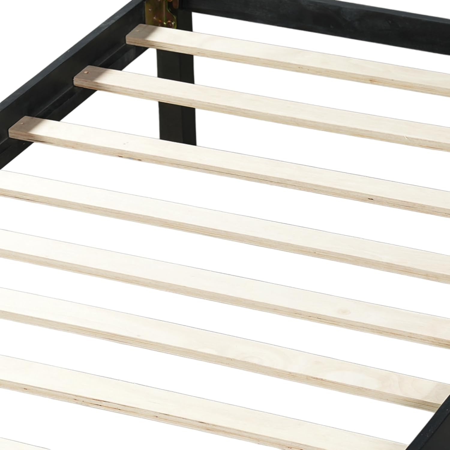 Twin Size Flat Panel Bed with Headboard & Footboard – Minimalist Modern Platform Bed with Wood Grain Finish, Shaker & Farmhouse, 11.5' Under-Bed Storage, Sleek & Functional (Black3, Twin)