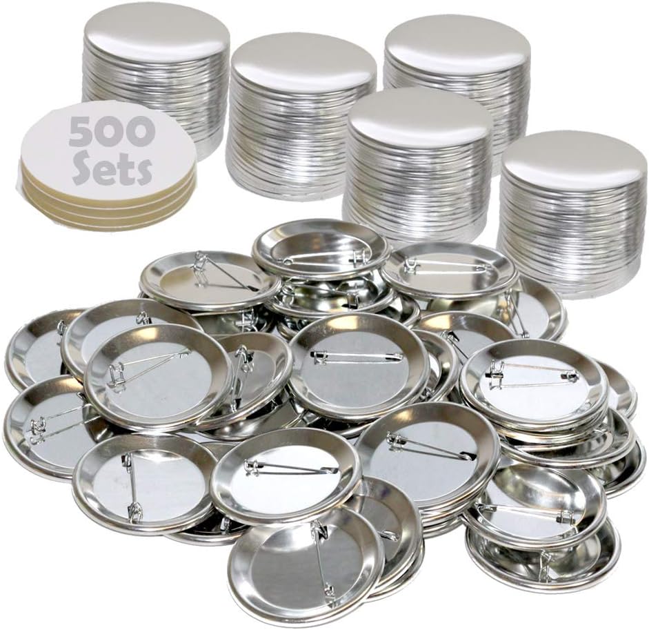 Badge A Minit 2 1/4' Pin Back Buttons 500 Pack 3011C - ONLY for BAM Machines - Generic Compatible with Badge A Mint 2.25' (57 mm Also 2 3/8))