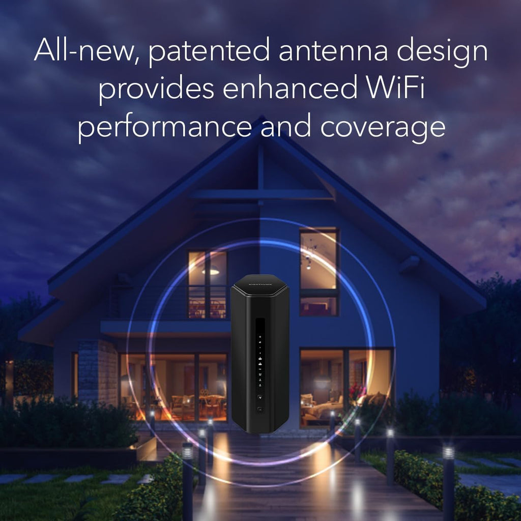 NETGEAR Nighthawk Tri-Band WiFi 7 Router (RS300) - Router Only, BE9300 Wireless Speed (up to 9.3 Gbps) - Covers up to 2,500 sq. ft., 100 Devices - Universally Compatible with ISPs - Free Expert Help
