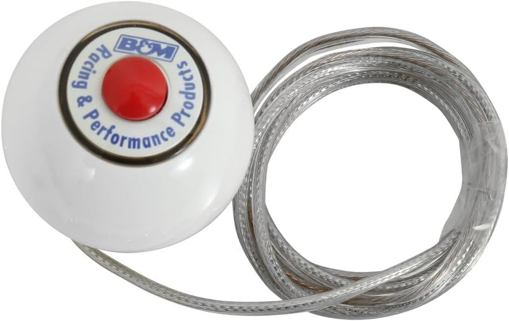 B&M 46112 White Replacement Shifter Knob with Button and SAE Threads