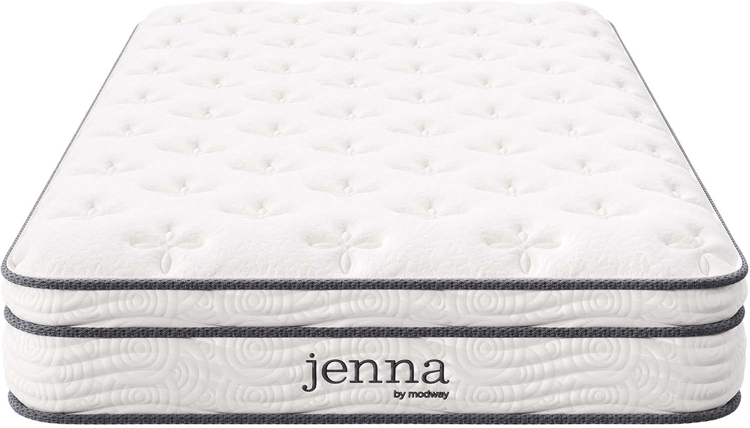 Modway Jenna 8' Innerspring and Memory Foam Twin Mattress With Individually Encased Coils, White